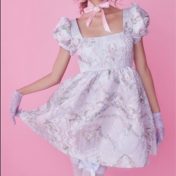 Sugar Thrillz If The Shoe Fits Brocade Dress - Picture 2 of 5